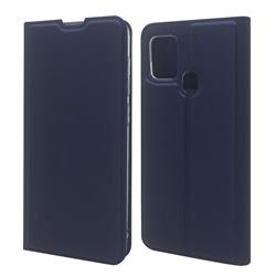 Ultra Slim Card Magnetic Automatic Suction Leather Wallet Case for Samsung Galaxy A21s - Royal Blue