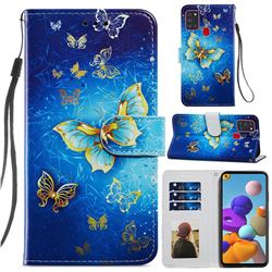 Phnom Penh Butterfly Smooth Leather Phone Wallet Case for Samsung Galaxy A21s