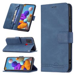 Binfen Color RFID Blocking Leather Wallet Case for Samsung Galaxy A21s - Blue