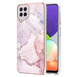 Rose Gold Dancing Electroplated Gold Frame 2.0 Thickness Plating Marble IMD Soft Back Cover for Samsung Galaxy A22 4G