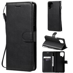 Retro Greek Classic Smooth PU Leather Wallet Phone Case for Samsung Galaxy A22 4G - Black