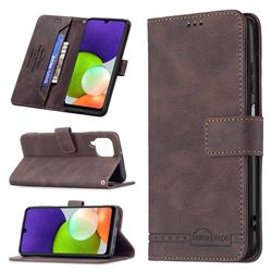 Binfen Color RFID Blocking Leather Wallet Case for Samsung Galaxy A22 4G - Brown