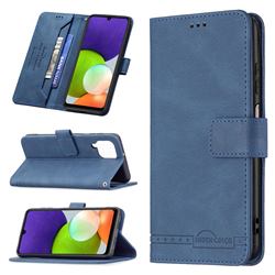 Binfen Color RFID Blocking Leather Wallet Case for Samsung Galaxy A22 4G - Blue