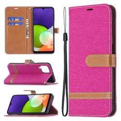 Jeans Cowboy Denim Leather Wallet Case for Samsung Galaxy A22 4G - Rose