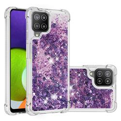 Dynamic Liquid Glitter Sand Quicksand Star TPU Case for Samsung Galaxy A22 4G - Purple