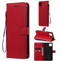 Retro Greek Classic Smooth PU Leather Wallet Phone Case for Samsung Galaxy A22 5G - Red