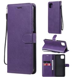 Retro Greek Classic Smooth PU Leather Wallet Phone Case for Samsung Galaxy A22 5G - Purple