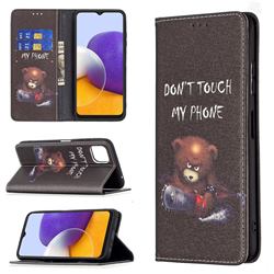 Chainsaw Bear Slim Magnetic Attraction Wallet Flip Cover for Samsung Galaxy A22 5G