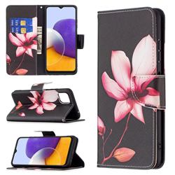 Lotus Flower Leather Wallet Case for Samsung Galaxy A22 5G