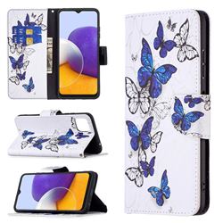 Flying Butterflies Leather Wallet Case for Samsung Galaxy A22 5G