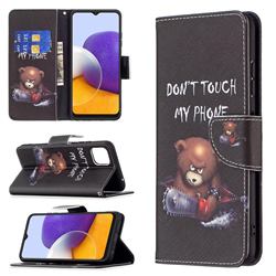 Chainsaw Bear Leather Wallet Case for Samsung Galaxy A22 5G