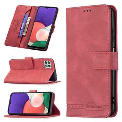 Binfen Color RFID Blocking Leather Wallet Case for Samsung Galaxy A22 5G - Red