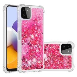Dynamic Liquid Glitter Sand Quicksand TPU Case for Samsung Galaxy A22 5G - Pink Love Heart