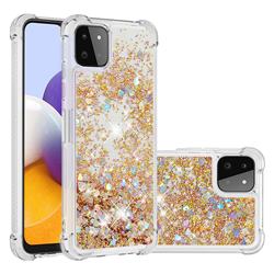 Dynamic Liquid Glitter Sand Quicksand TPU Case for Samsung Galaxy A22 5G - Rose Gold Love Heart