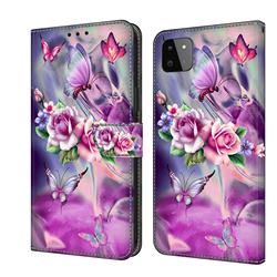 Flower Butterflies Crystal PU Leather Protective Wallet Case Cover for Samsung Galaxy A22 5G