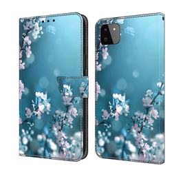 Plum Blossom Crystal PU Leather Protective Wallet Case Cover for Samsung Galaxy A22 5G