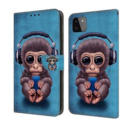 Cute Orangutan Crystal PU Leather Protective Wallet Case Cover for Samsung Galaxy A22 5G