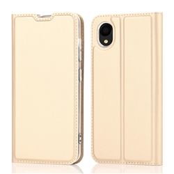 Ultra Slim Card Magnetic Automatic Suction Leather Wallet Case for Samsung Galaxy A22 5G(Japan, SC-56B) - Champagne