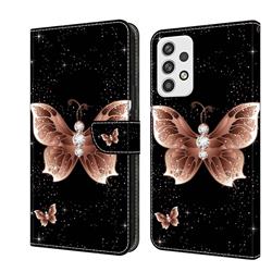 Black Diamond Butterfly Crystal PU Leather Protective Wallet Case Cover for Samsung Galaxy A23