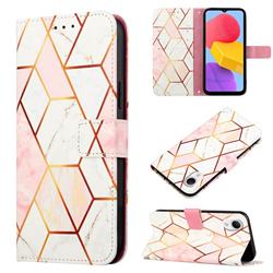 Pink White Marble Leather Wallet Protective Case for Samsung Galaxy A23E