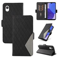 Grid Pattern Splicing Protective Wallet Case Cover for Samsung Galaxy A23E - Black