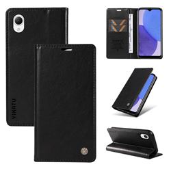 YIKATU Litchi Card Magnetic Automatic Suction Leather Flip Cover for Samsung Galaxy A23E - Black