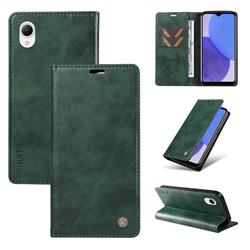 YIKATU Litchi Card Magnetic Automatic Suction Leather Flip Cover for Samsung Galaxy A23E - Green