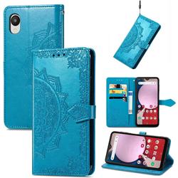 Embossing Imprint Mandala Flower Leather Wallet Case for Samsung Galaxy A23 5G Japan SC-56C - Blue