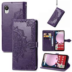 Embossing Imprint Mandala Flower Leather Wallet Case for Samsung Galaxy A23 5G Japan SC-56C - Purple