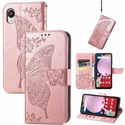 Embossing Mandala Flower Butterfly Leather Wallet Case for Docomo Galaxy A23 5G SC-56C SCG18 - Rose Gold