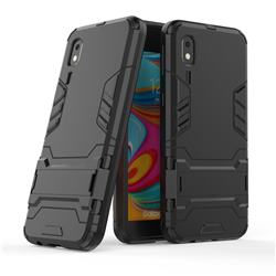Armor Premium Tactical Grip Kickstand Shockproof Dual Layer Rugged Hard Cover for Samsung Galaxy A2 Core - Black
