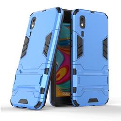 Armor Premium Tactical Grip Kickstand Shockproof Dual Layer Rugged Hard Cover for Samsung Galaxy A2 Core - Light Blue