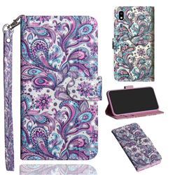 Swirl Flower 3D Painted Leather Wallet Case for Samsung Galaxy A2 Core