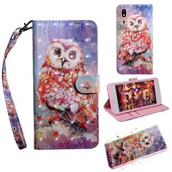 Colored Owl 3D Painted Leather Wallet Case for Samsung Galaxy A2 Core