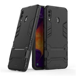 Armor Premium Tactical Grip Kickstand Shockproof Dual Layer Rugged Hard Cover for Samsung Galaxy A30 - Black