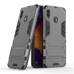 Armor Premium Tactical Grip Kickstand Shockproof Dual Layer Rugged Hard Cover for Samsung Galaxy A30 - Gray