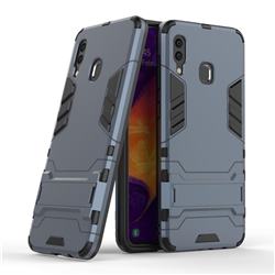 Armor Premium Tactical Grip Kickstand Shockproof Dual Layer Rugged Hard Cover for Samsung Galaxy A30 - Navy