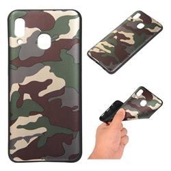 Camouflage Soft TPU Back Cover for Samsung Galaxy A30 - Gold Green