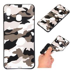 Camouflage Soft TPU Back Cover for Samsung Galaxy A30 - Black White