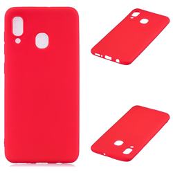 Candy Soft Silicone Protective Phone Case for Samsung Galaxy A30 - Red