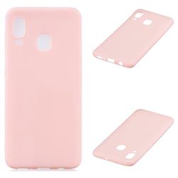 Candy Soft Silicone Protective Phone Case for Samsung Galaxy A30 - Light Pink