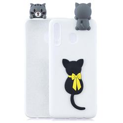 Little Black Cat Soft 3D Climbing Doll Soft Case for Samsung Galaxy A30