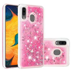 Dynamic Liquid Glitter Quicksand Sequins TPU Phone Case for Samsung Galaxy A30 - Rose