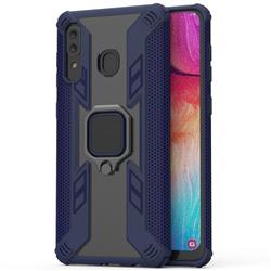 Predator Armor Metal Ring Grip Shockproof Dual Layer Rugged Hard Cover for Samsung Galaxy A30 - Blue