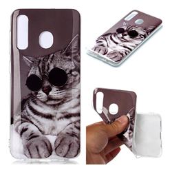 Kitten with Sunglasses Soft TPU Cell Phone Back Cover for Samsung Galaxy A30