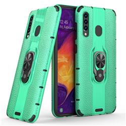 Alita Battle Angel Armor Metal Ring Grip Shockproof Dual Layer Rugged Hard Cover for Samsung Galaxy A30 - Green