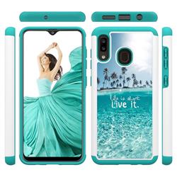 Sea and Tree Shock Absorbing Hybrid Defender Rugged Phone Case Cover for Samsung Galaxy A30