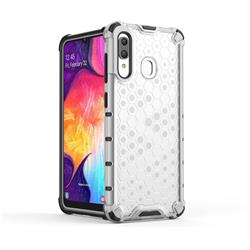 Honeycomb TPU + PC Hybrid Armor Shockproof Case Cover for Samsung Galaxy A30 - Transparent