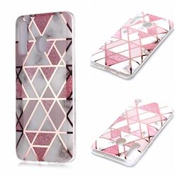 Pink Rhombus Galvanized Rose Gold Marble Phone Back Cover for Samsung Galaxy A30