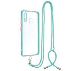 Necklace Cross-body Lanyard Strap Cord Phone Case Cover for Samsung Galaxy A30 - Blue